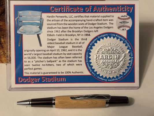 Dodger Stadium Ballpoint Pen, Home  of the LA Dodgers, Handmade Unique Baseball Gift