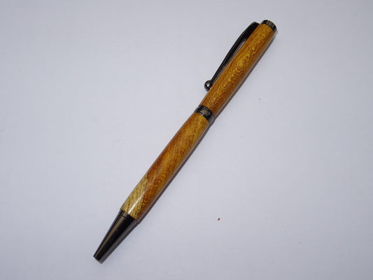 Hand Turned Wooden Ballpoint Pen - Laburnum