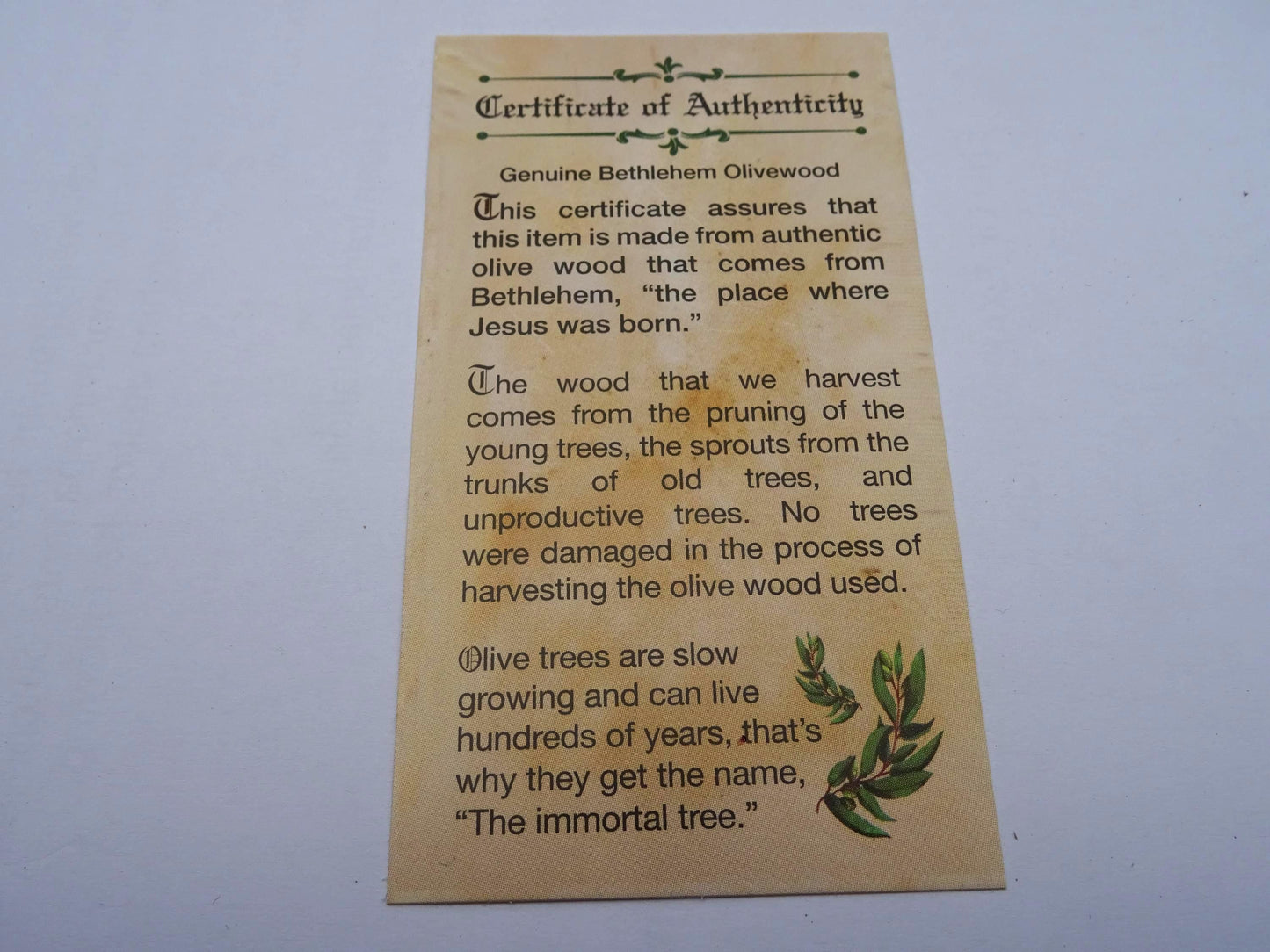 Holy Land Ballpoint Pen - Hand Turned from  Certified Bethlehem Olive Wood