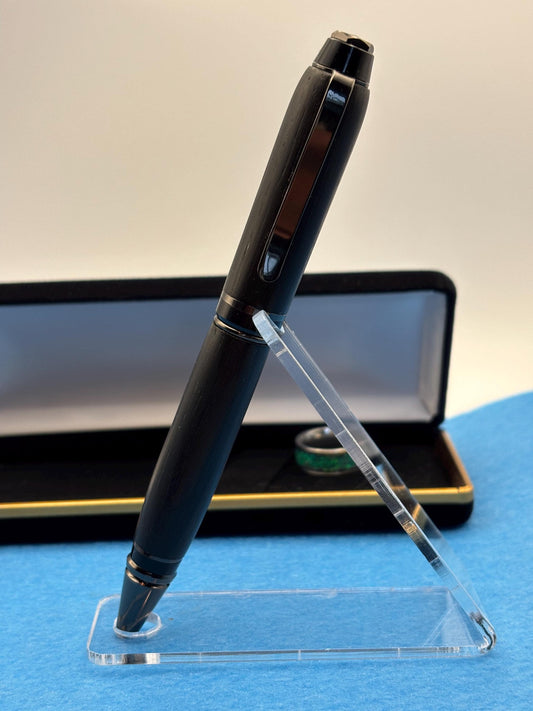 Handmade Ballpoint Pen in  Ancient Bog Oak  Wood - Unique Patterned Pen - Unusual Gift 3500-Years Old Wood - Collectors Item