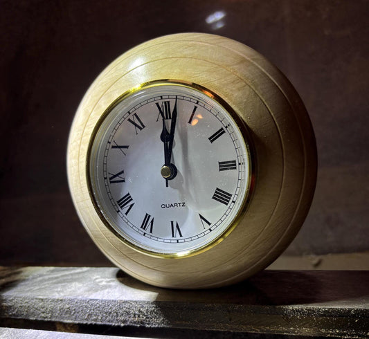 Desk Clock Made from Hornbeam | Handcrafted Clock | Unique Wood turned Home Decor | special Gift