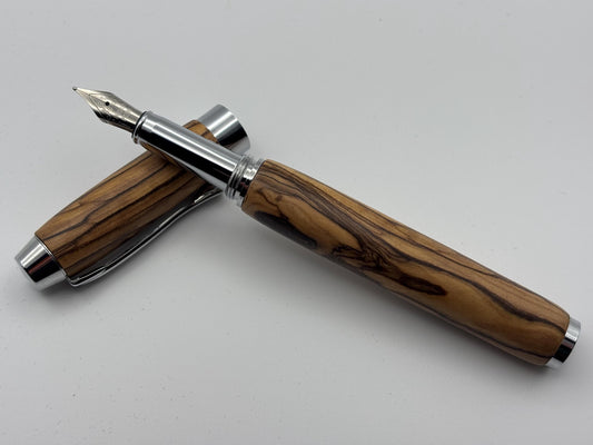 Holy Land Fountain Pen - Hand Turned From Bethlehem Olive Wood