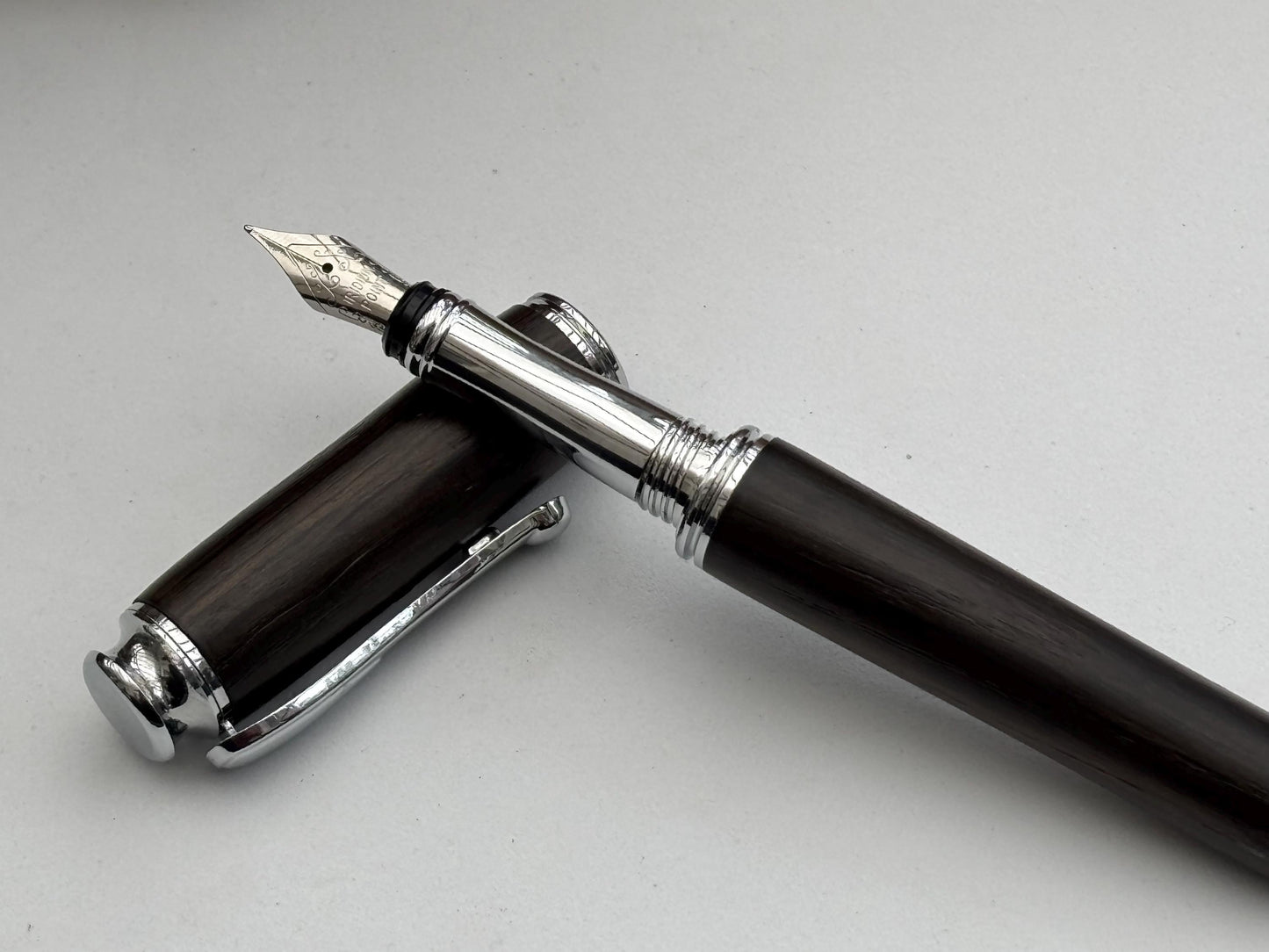 Handmade Fountain Pen in Ancient Bog Oak Wood - Unique Patterned Pen - Unusual Gift 3500-Years Old Wood - Collectors Item