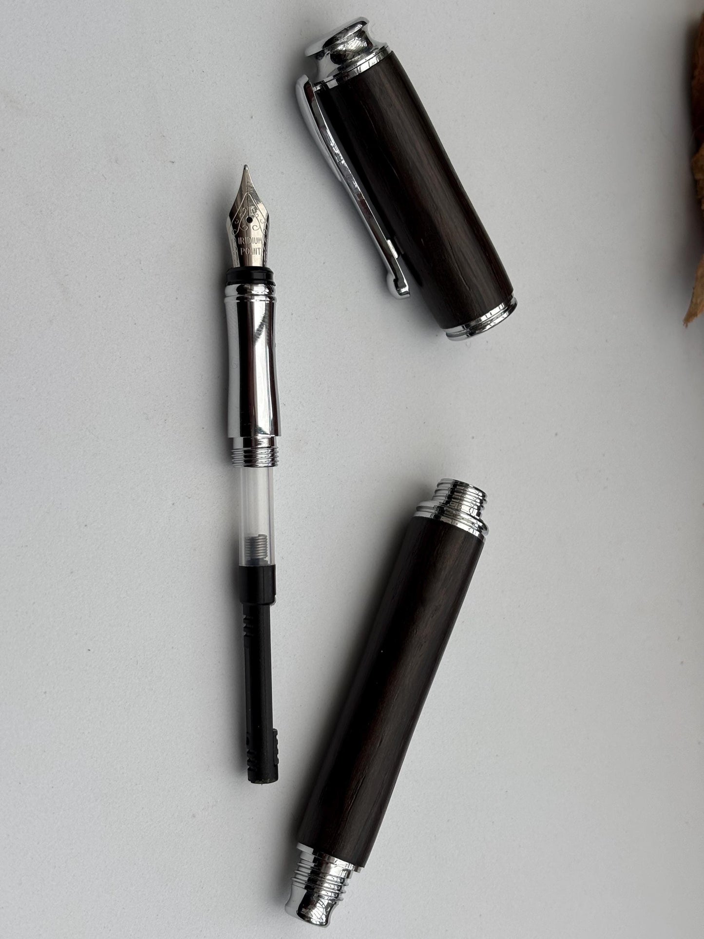 Handmade Fountain Pen in Ancient Bog Oak Wood - Unique Patterned Pen - Unusual Gift 3500-Years Old Wood - Collectors Item