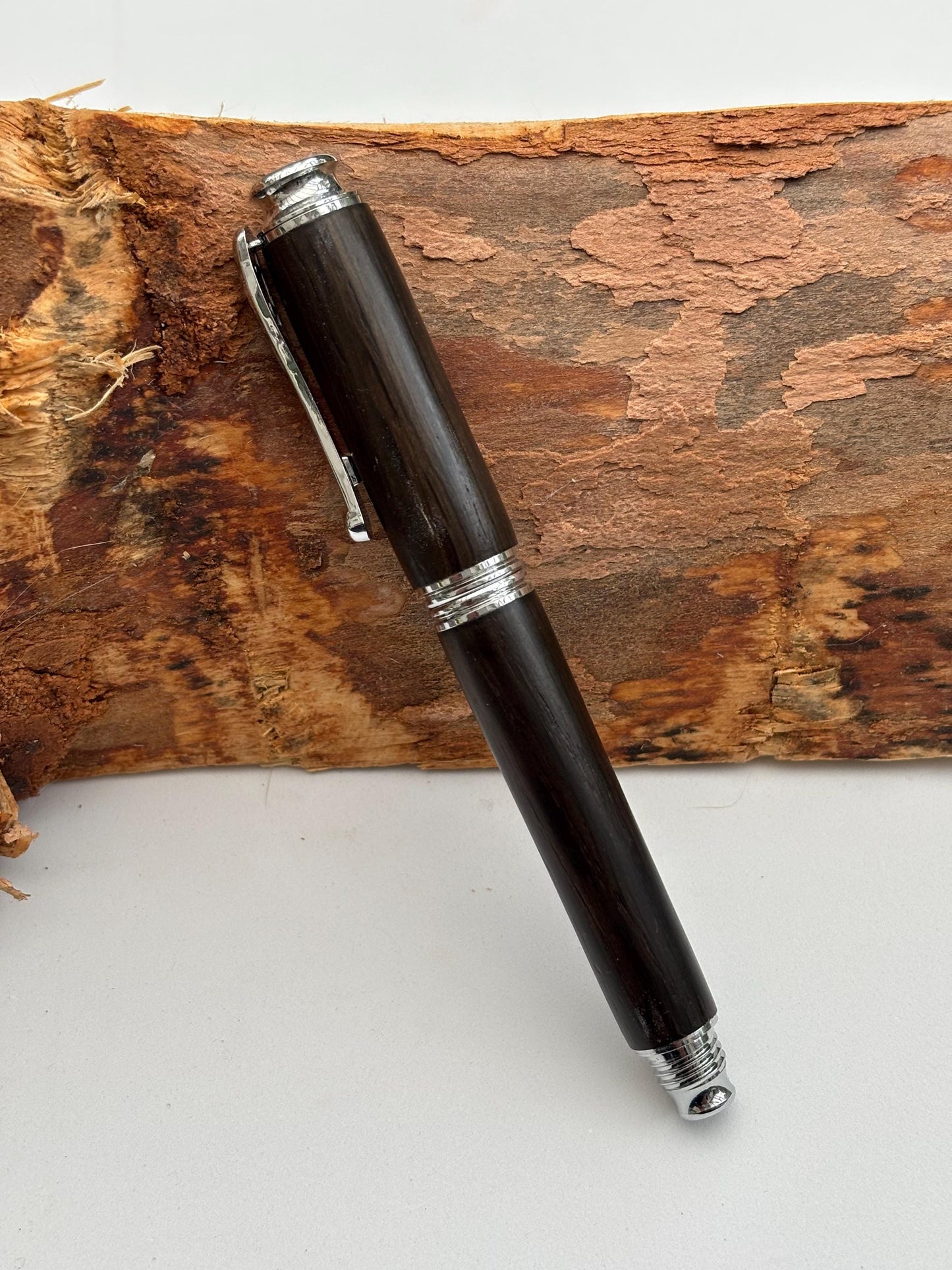 Handmade Fountain Pen in Ancient Bog Oak Wood - Unique Patterned Pen - Unusual Gift 3500-Years Old Wood - Collectors Item