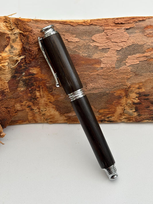 Handmade Fountain Pen in Ancient Bog Oak Wood - Unique Patterned Pen - Unusual Gift 3500-Years Old Wood - Collectors Item