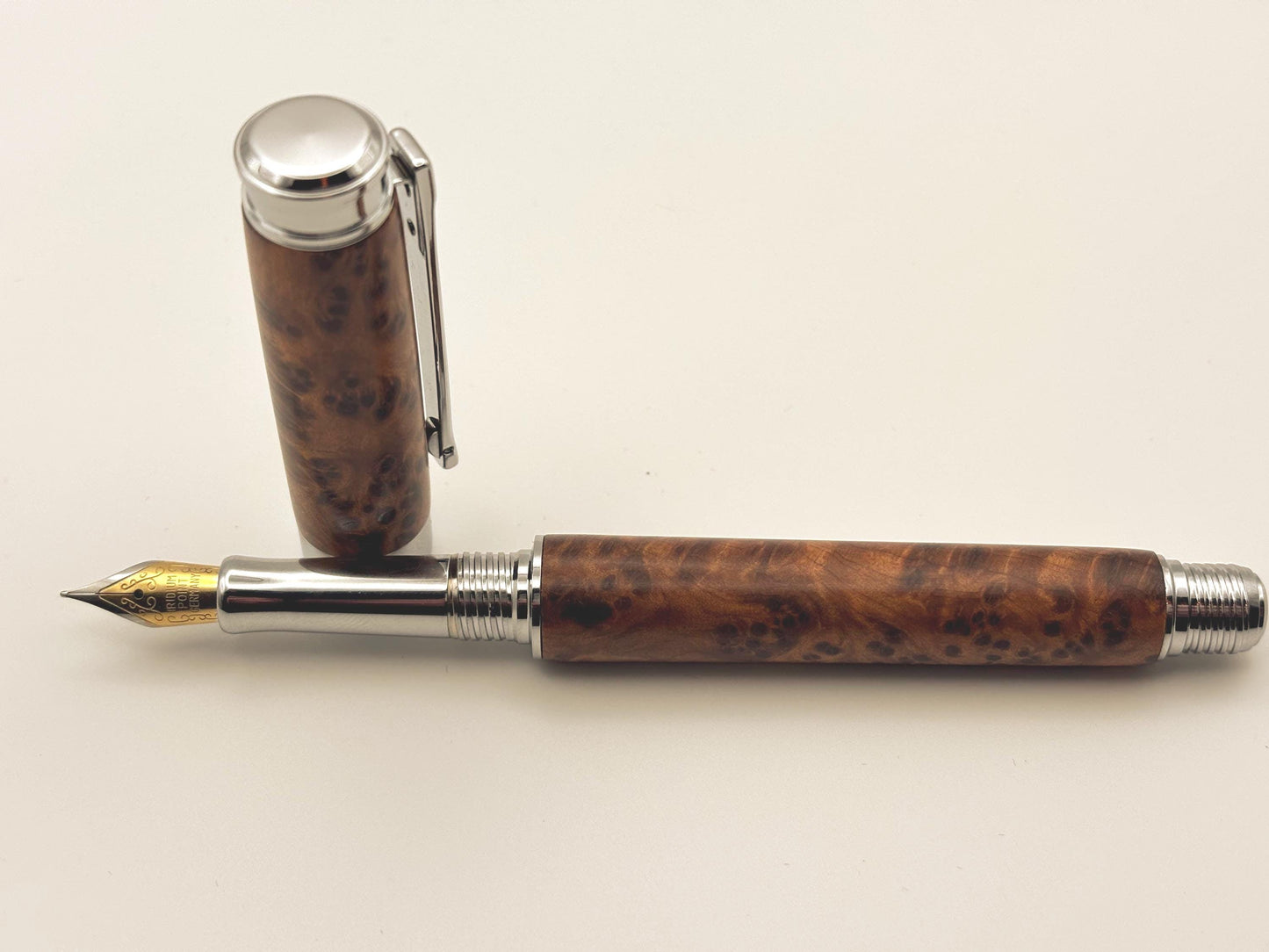 Handmade Premium Quality Fountain Pen - Hand Turned From Thuya Burr - Unique Patterned Pen - Unusual Gift - Collectors Item